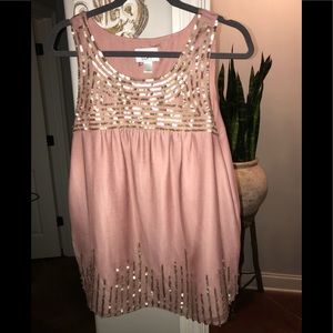 Ann Taylor dusty pink/gold top